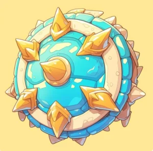Spiked Aqua Shield Poster