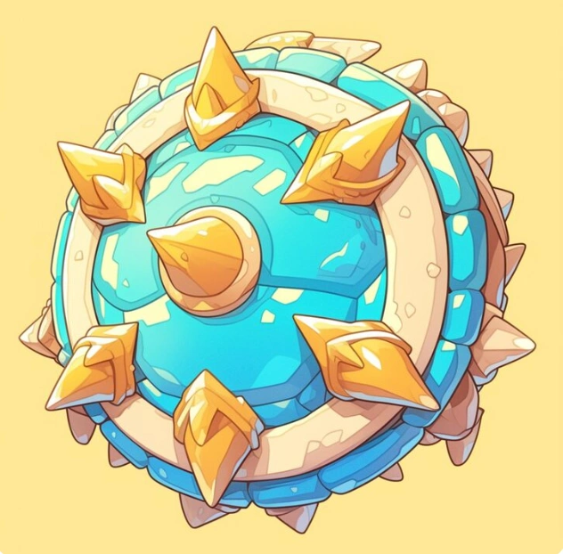 Spiked Aqua Shield Poster