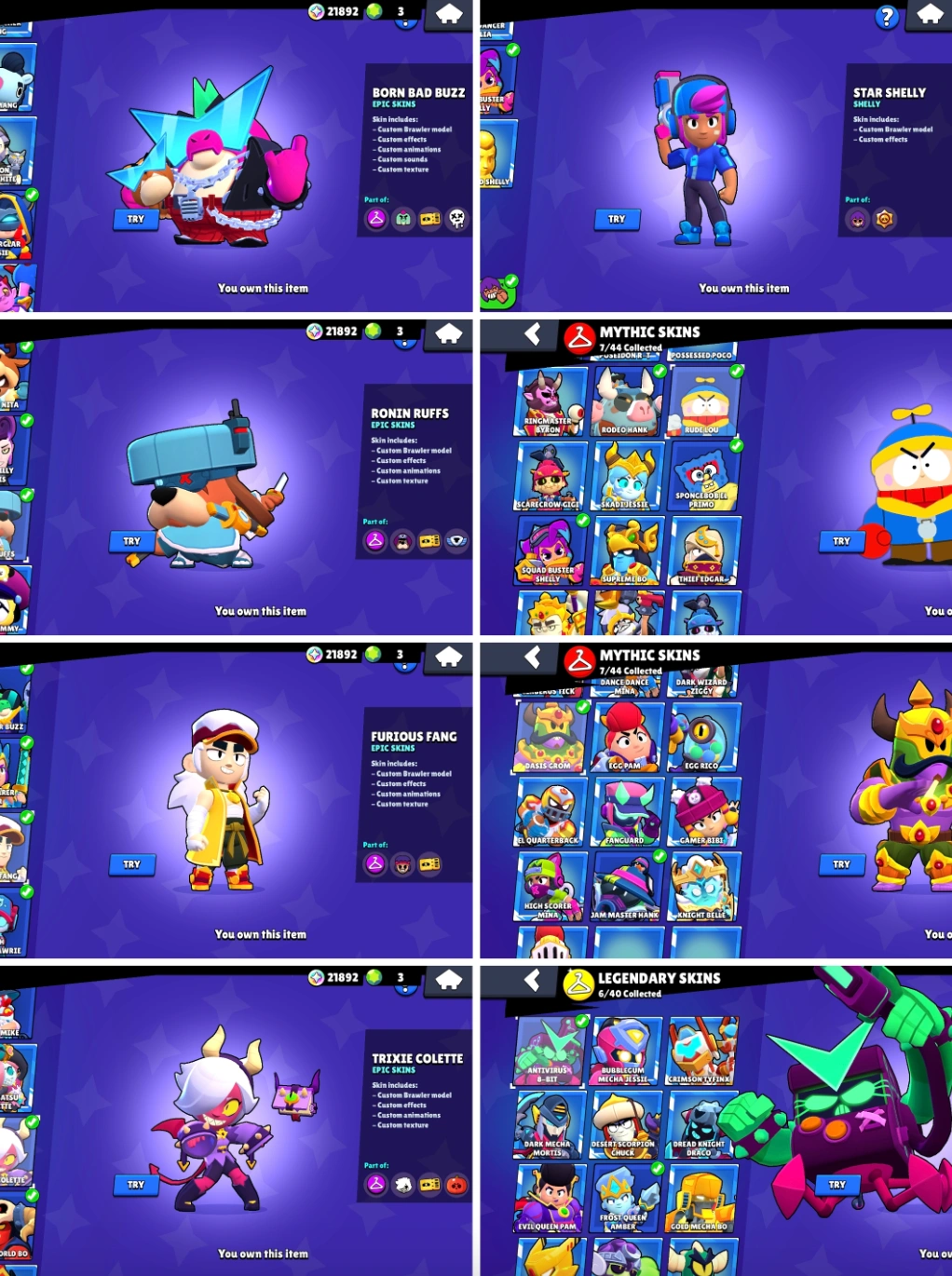 97 Brawlers • 325 Skins• Level 194 - Image 10